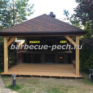 деревянная беседка барбекю