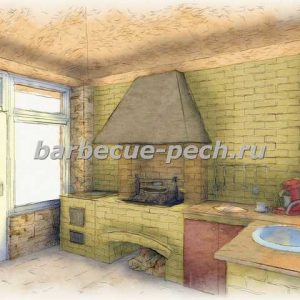 барбекю с казаном в беседке