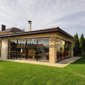 Теплая зимняя беседка с барбекю под ключ