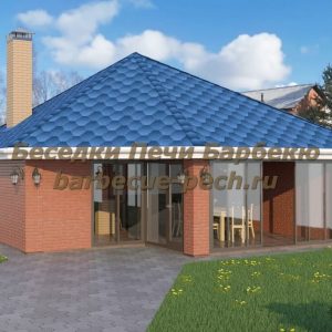 Проект шестиугольной застекленной беседки