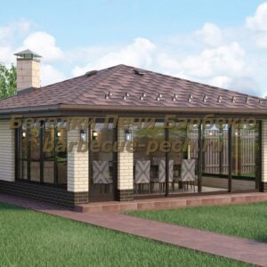 Зона барбекю из кирпича